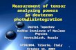 1 Measurement of tensor analyzing powers in deuteron photodisintegration Dmitri Toporkov Budker Institute of Nuclear Physics Novosibirsk, Russia SPIN2004,