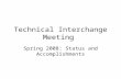 Technical Interchange Meeting Spring 2008: Status and Accomplishments.