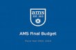 AMS Final Budget Fiscal Year 2015- 2016. Overview Final Budget Summary Process and Features Finances: o Revenues o Expenditures o Balance o Changes Future.
