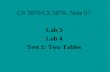 1 CS 3870/CS 5870: Note 07 Lab 3 Lab 4 Test 1: Two Tables.