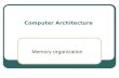 Computer Architecture Memory organization. Types of Memory Cache Memory Serves as a buffer for frequently accessed data Small  High Cost RAM (Main Memory)