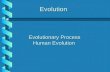 Evolution Evolutionary Process Human Evolution. Evolution Evolution = progressive change in characteristics of organisms as a result of changes in genetic.