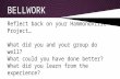 BELLWORK Reflect back on your Hammondville Project… What did you and your group do well? What could you have done better? What did you learn from the experience?