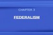 CHAPTER 3 FEDERALISM. CONSTITUTIONAL DIVISION OF POWERS DELEGATED POWERS (NATIONAL / FED) EXPRESSED IMPLIED INHERENT RESERVED POWERS (STATES) LOCAL POWERS.