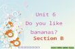 1 Unit 6 Do you like bananas? Section B. 2 breakfast lunch dinner (apple, banana, eggs) （ orange, hamburger, carrots ） （ chicken, broccoli, salad, ice.