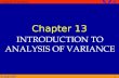 © aSup-2007 Analysis of Variance   1 Chapter 13 INTRODUCTION TO ANALYSIS OF VARIANCE.