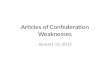 Articles of Confederation Weaknesses January 13, 2015.