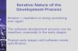 Iterative Nature of the Development Process Iteration = repetition or doing something over again. The software development process can be repetitive, especially.