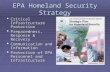 EPA Homeland Security Strategy  Critical Infrastructure Protection  Preparedness, Response & Recovery  Communication and Information  Protection of.