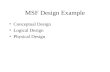 MSF Design Example Conceptual Design Logical Design Physical Design.