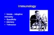 Immunology Innate - Adaptive Immunity Specificity Memory Tolerance.