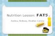 Nutrition Lesson: FATS Andrea, Bethany, Heather, Leticia.