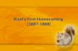 Rizal’s First Homecoming (1887-1888). Rizal’s plans of coming back home As early as 1884, Rizal wanted to go back to the Philippines for the following.