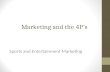 Marketing and the 4P’s Sports and Entertainment Marketing.