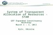 System of Transparent Allocation of Resources - STAR GEF Expanded Constituency Workshop March 1 – 3, 2011 Kyiv, Ukraine.