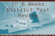 1 st 6 Weeks District Test Review 6 th Grade Science 2015-2016 This power point is in addition to the written assessment for the 6 week test review..