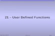 Mark Dixon, SoCCE SOFT 131Page 1 21 – User Defined Functions.