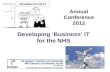 Annual Conference 2012 Developing ‘Business’ IT for the NHS INFORMATICS DEPT.