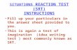 SITUATIONS REACTION TEST (SRT) INSTRUCTIONS Fill up your particulars in the answer sheet provided to you. This is again a test of imagination (idea writing.