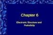 Chapter 6 Electronic Structure and Periodicity. Objectives Periodic law Organization of the periodic table Electromagnetic Radiation (added) Quantum mechanics.