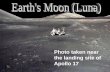 Photo taken near the landing site of Apollo 17. Crescent Moon.
