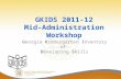 GKIDS 2011-12 Mid-Administration Workshop Georgia Kindergarten Inventory of Developing Skills.