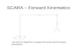 SCARA – Forward Kinematics Use the DH Algorithm to assign the frames and kinematic parameters.
