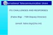 1 International Telecommunication Union ITU CHALLENGES AND RESPONSES (Fabio Bigi – TSB Deputy Director) (email: fabio.bigi@itu.int)