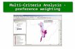Multi-Criteria Analysis - preference weighting. Defining weights for criteria Purpose: to express the importance of each criterion relative to other criteria.