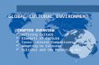 GLOBAL CULTURAL ENVIRONMENT CHAPTER OVERVIEW Defining Culture Elements of Culture Cross-Cultural Comparisons Adapting to Cultures Cultures and the Marketing.