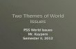 Two Themes of World Issues PSS World Issues Mr. Kuypers Semester II, 2012.