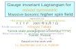 Gauge invariant Lagrangian for Massive bosonic higher spin field Hiroyuki Takata Tomsk state pedagogical university(ТГПУ) Tomsk, Russia Hep-th 0707.218.