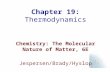 Chapter 19: Thermodynamics Chemistry: The Molecular Nature of Matter, 6E Jespersen/Brady/Hyslop.