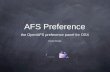Claudio Bisegni the OpenAFS preference panel for OSX AFS Preference.