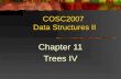 COSC2007 Data Structures II Chapter 11 Trees IV. 2 Topics ADT BST Implementations Efficiency TreeSort Save/Restore into/from file General Trees.