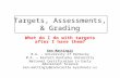 Targets, Assessments, & Grading What do I do with targets after I have them? Ken Mattingly B.A. – University of Kentucky M.A. – Eastern Kentucky University.