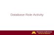 Database Role Activity. DB Role and Privileges Worksheet.
