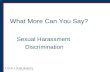 What More Can You Say? Sexual Harassment Discrimination.