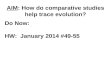 AIM: How do comparative studies help trace evolution? Do Now: HW: January 2014 #49-55.
