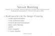 Network Security1 Secure Routing Source: Ch. 4 of Malik. Network Security Principles and Practices (CCIE Professional Development). Pearson Education.