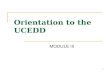 1 MODULE III Orientation to the UCEDD. 2 Topics of Presentation 1. Orientation to the UCEDD 2. Themes of the DD Act 3. Core Functions 4. Areas of Emphasis.