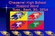Chaparral High School Firebird Word Tues., Sept. 30, 2014.