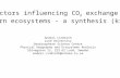 Factors influencing CO 2 exchange in northern ecosystems - a synthesis (kind of) Anders Lindroth Lund University Geobiosphere Science Centre Physical Geography.