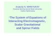The System of Equations of Interacting Electromagnetic, Scalar Gravitational and Spinor Fields Anatoliy N. SERDYUKOV Francisk Skorina Gomel State University.