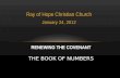 Ray of Hope Christian Church January 24, 2012 RENEWING THE COVENANT THE BOOK OF NUMBERS.