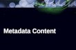 Metadata Content. Levels of Metadata Discovery Access Understanding Metadata Standards Additional Metadata Common Core Metadata Why standards Which standards.