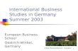 1 International Business Studies in Germany Summer 2003 European Business School Oestrich-Winkel, Germany Schloss Reichartshausen - Courtyard.