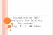 Organization SWOT Analysis for Quality Improvement Eng. R. L. Nkumbwa.