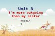 Unit 3 I’m more outgoing than my sister Reading Is he a true friend? 1.When you fight with others, he helps you to fight. 2.When you are tired, he does.