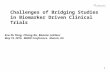 Challenges of Bridging Studies in Biomarker Driven Clinical Trials May 19, 2015. MBSW Conference. Muncie, IN. Szu-Yu Tang, Chang Xu, Bonnie LaFleur May.